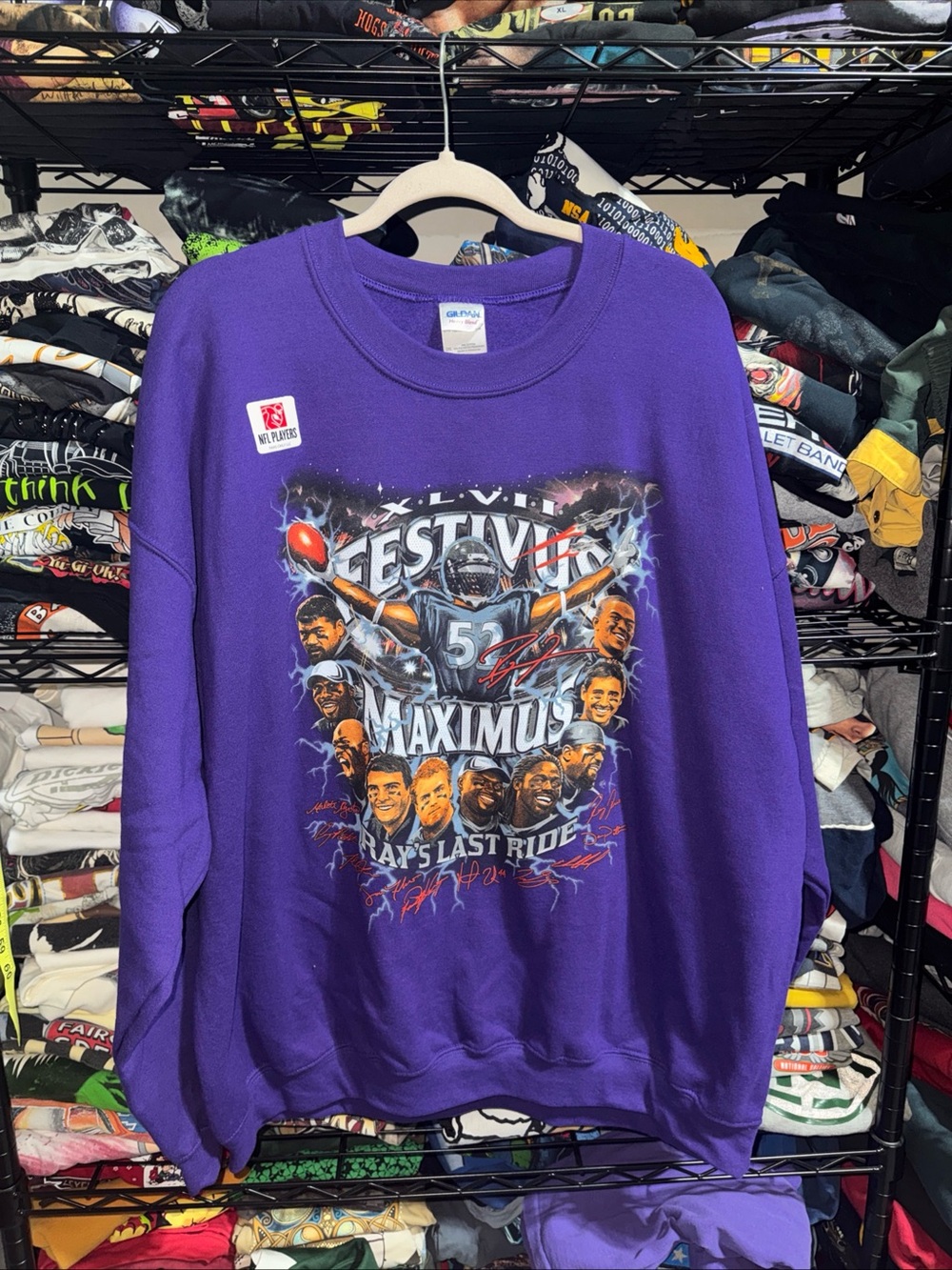 Vintage NWT Baltimore Ravens Festivus Rays Last Ride Crewneck Size 2xl